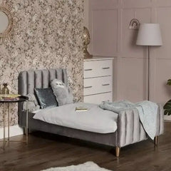 Obaby Gatsby Velvet Single Bed - Grey
