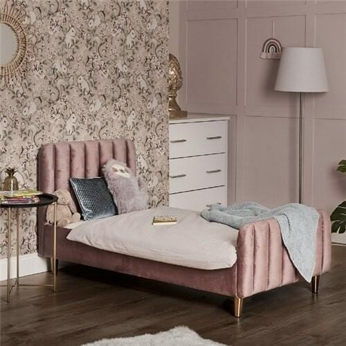 Obaby Gatsby Velvet Single Bed - Pink  Obaby   