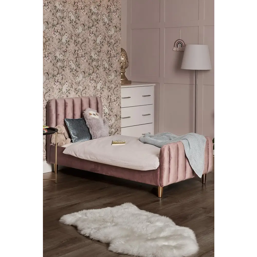 Obaby Gatsby Velvet Toddler Bed - Pink  Obaby   