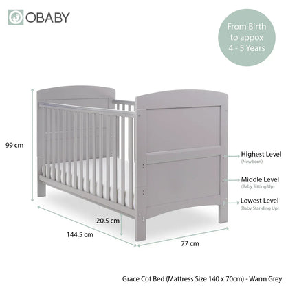 OBaby Grace 2 Piece Room Set - Warm Grey Obaby