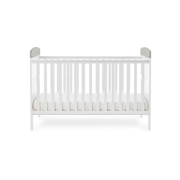 OBaby Grace Inspire Mini & Me Elephants Cot Bed - Grey Obaby
