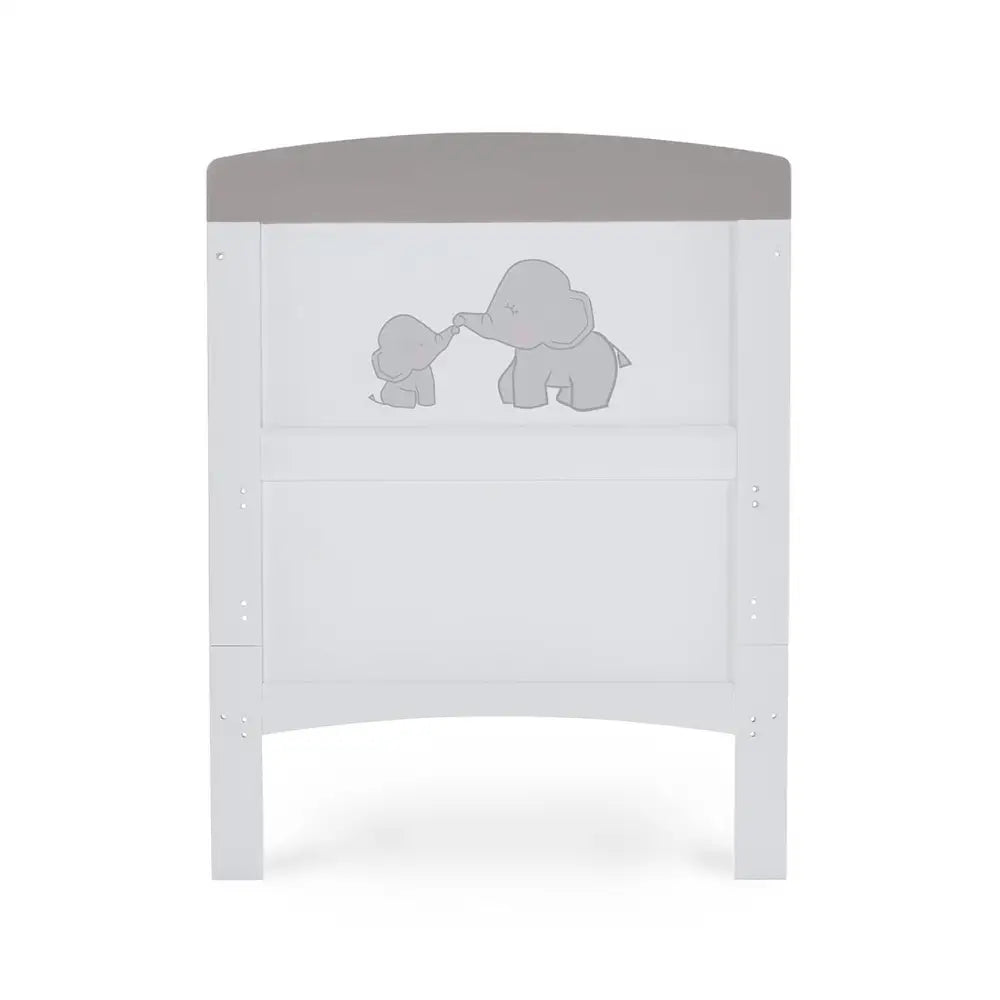 OBaby Grace Inspire Mini & Me Elephants Cot Bed - Grey Obaby