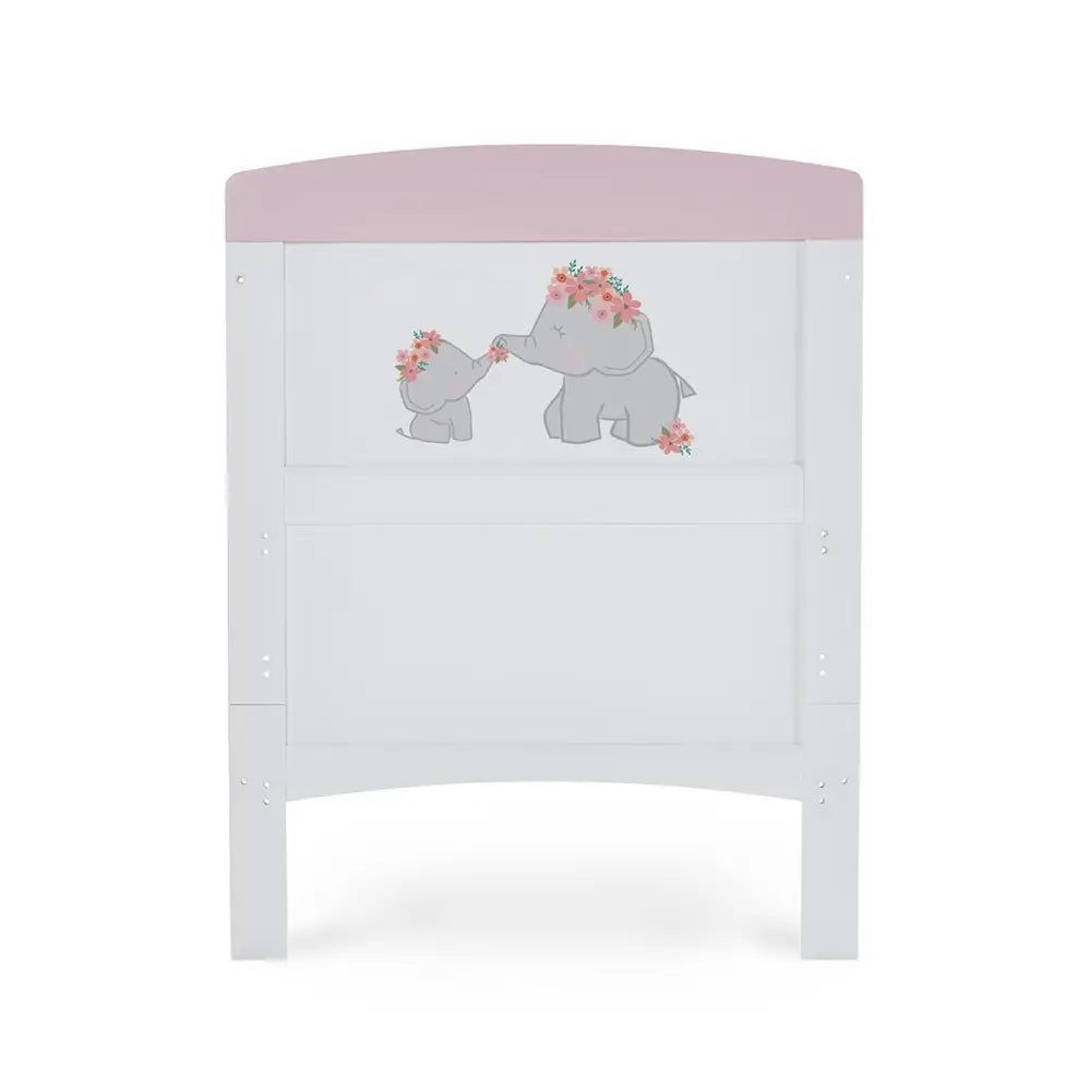 OBaby Grace Inspire “Mini Me Elephants” Cot Bed – Pink Obaby
