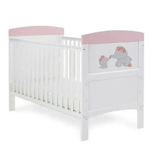 OBaby Grace Inspire “Mini Me Elephants” Cot Bed – Pink Obaby