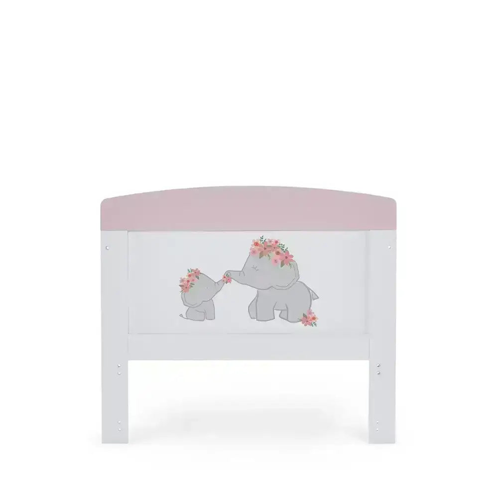 Obaby OBaby Grace Inspire “Mini Me Elephants” Cot Bed with Mattress– Pink