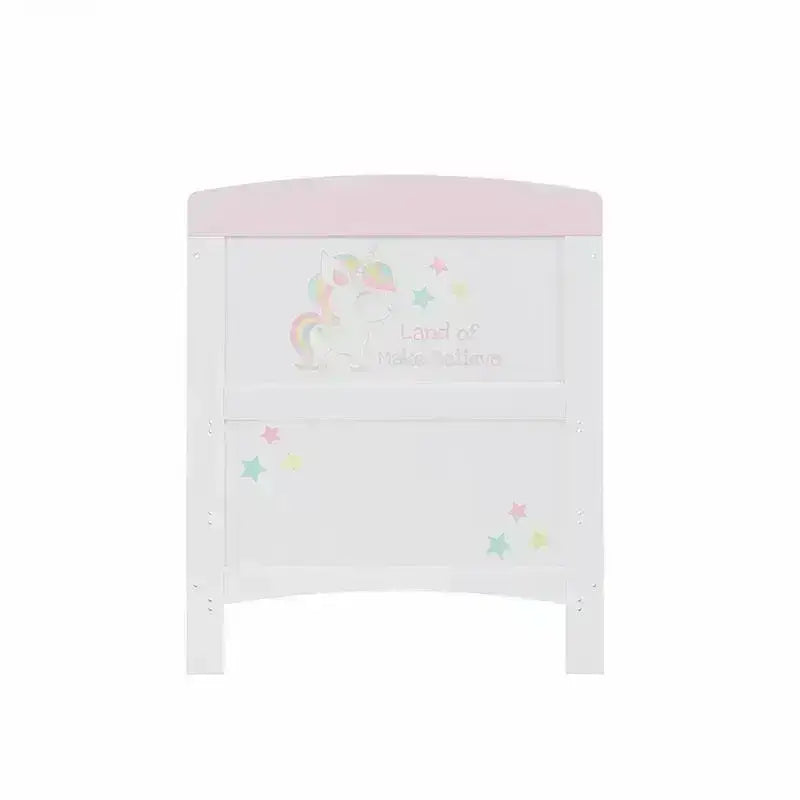 Obaby OBaby Grace Inspire Unicorn Cot Bed & Fibre Mattress – Pink