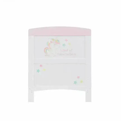 Obaby OBaby Grace Inspire Unicorn Cot Bed & Fibre Mattress – Pink
