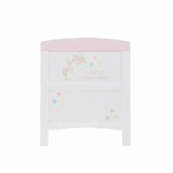 Obaby OBaby Grace Inspire Unicorn Cot Bed & Fibre Mattress – Pink