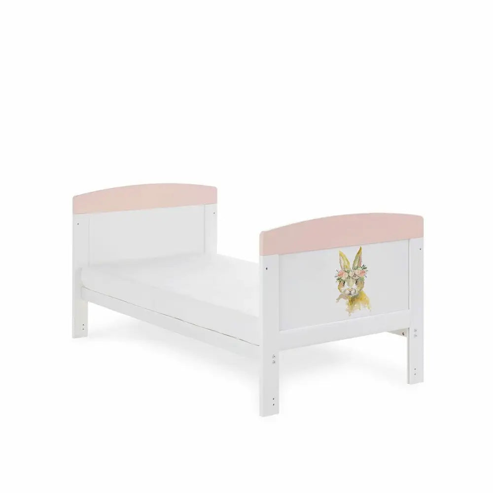 OBaby Grace Inspire Water coloured Rabbit Themed Cot Bed  Obaby   