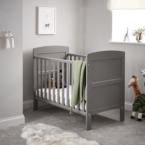 OBaby Grace Taupe Grey Mini Cot Bed  Obaby   