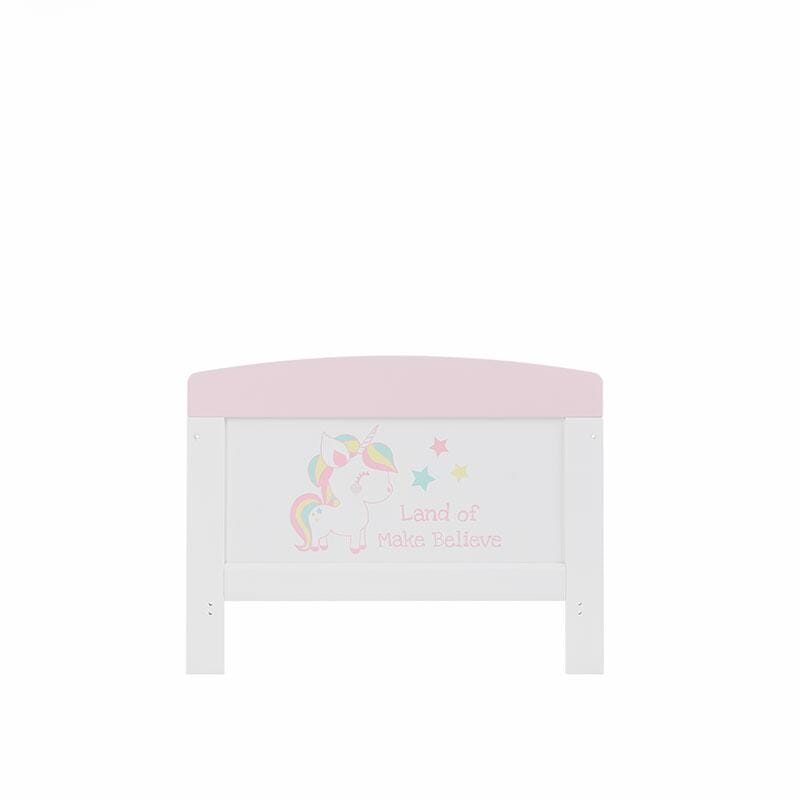 OBaby Grace Unicorn Themed Cot Bed - White & Pink  Obaby   