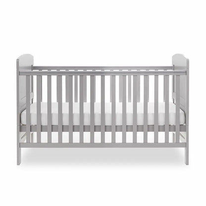 OBaby Grace Warm Grey Cot Bed & Fibre Mattress Bundle Obaby