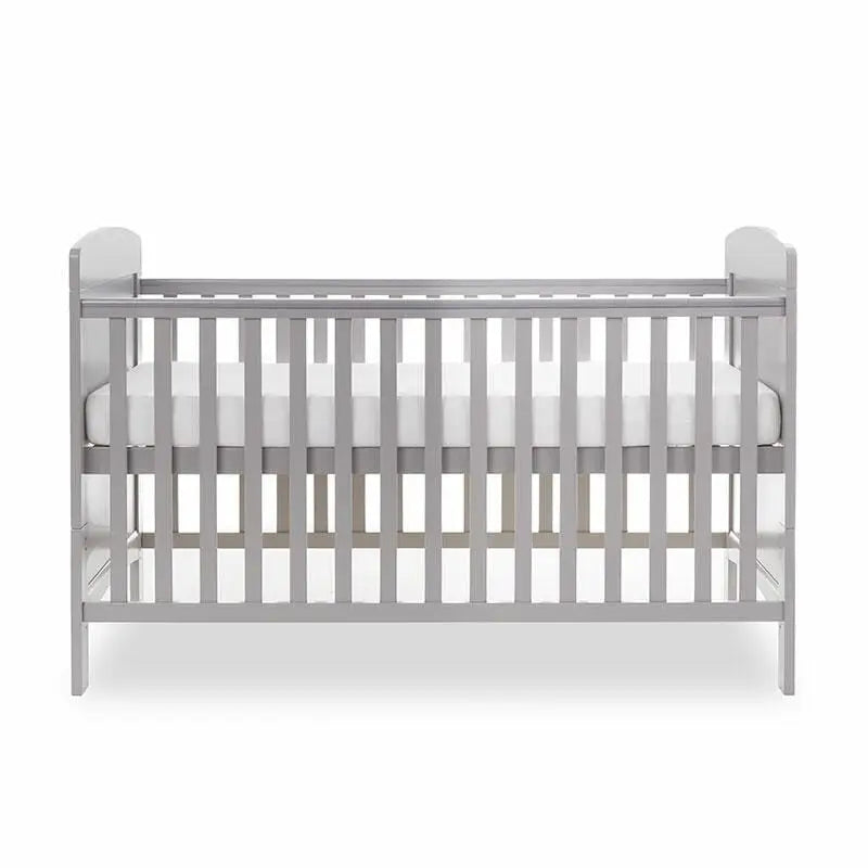 OBaby Grace Warm Grey Cot Bed & Fibre Mattress Bundle Obaby