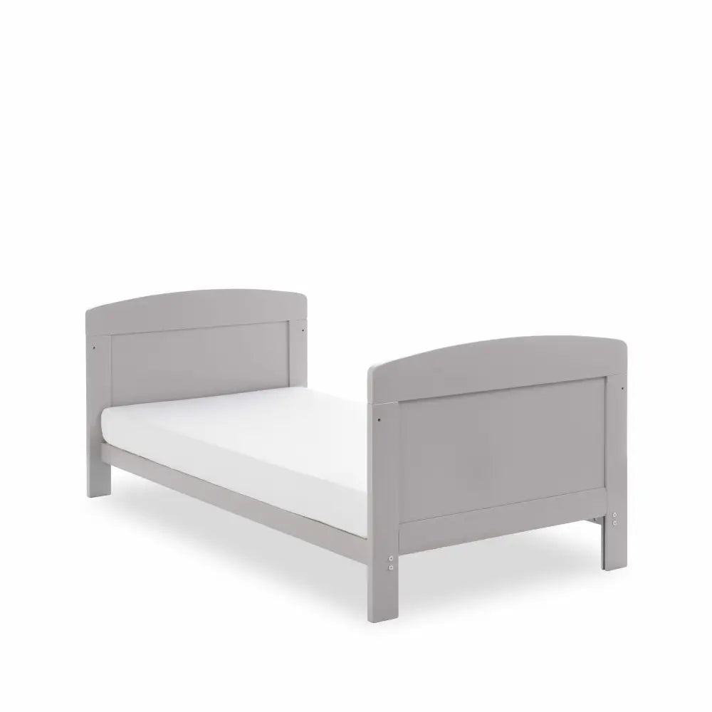 OBaby Grace Warm Grey Cot Bed & Fibre Mattress Bundle Obaby