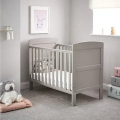 OBaby Grace Warm Grey Mini Cot Bed 2 Piece Room Set