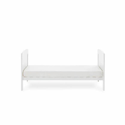 OBaby Grace White Cot Bed & Foam Mattress Bundle Obaby
