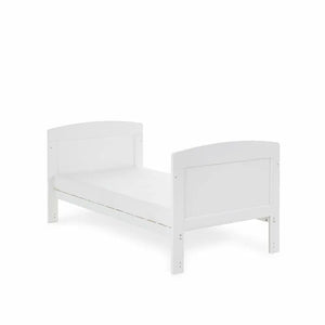 OBaby Grace White Cot Bed & Foam Mattress Bundle Obaby