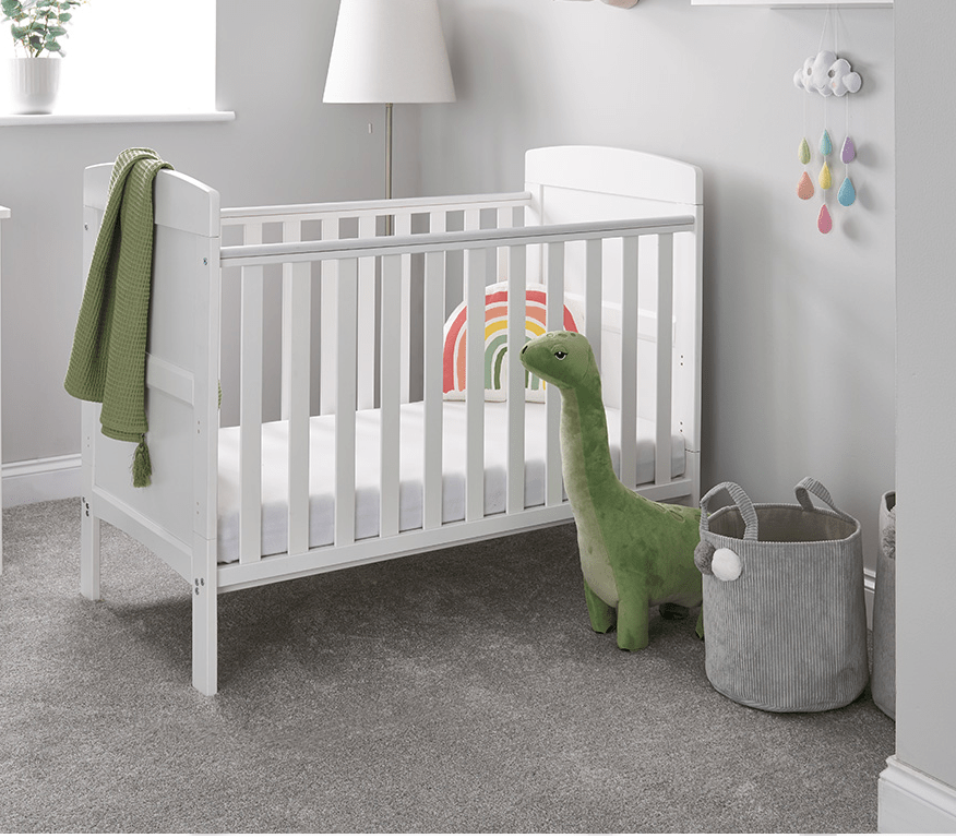 OBaby Grace White Mini Cot Bed 2 Piece Room Set  Obaby   