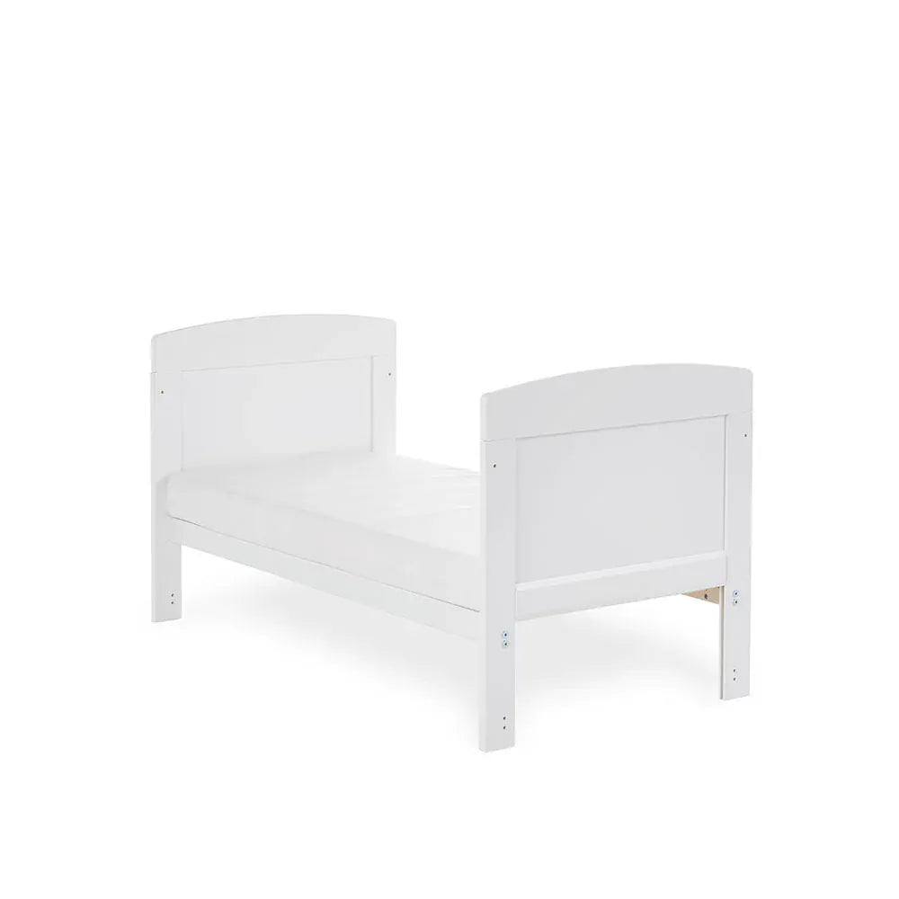 OBaby Grace White Mini Cot Bed with Mattress Obaby