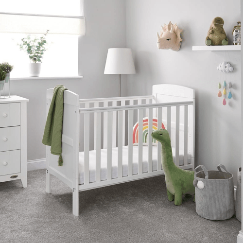 OBaby Grace White Mini Cot Bed  Obaby   