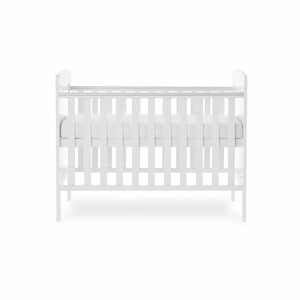 OBaby Grace White Mini Cot Bed with Mattress Obaby
