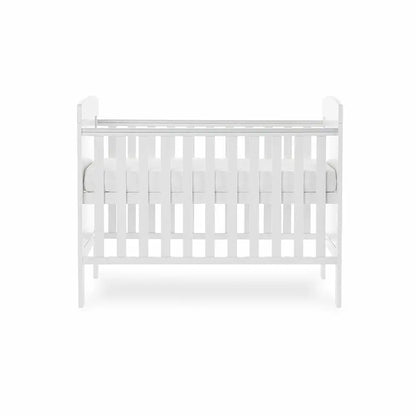 OBaby Grace White Mini Cot Bed with Mattress Obaby
