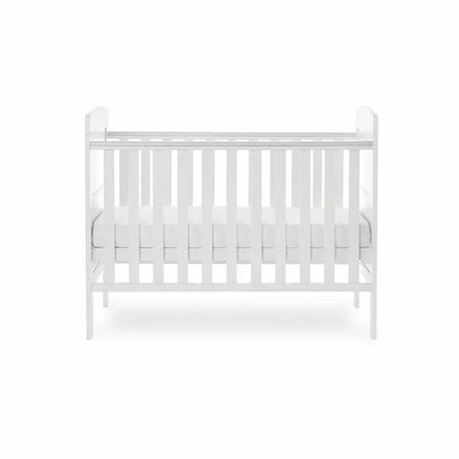 OBaby Grace White Mini Cot Bed with Mattress Obaby