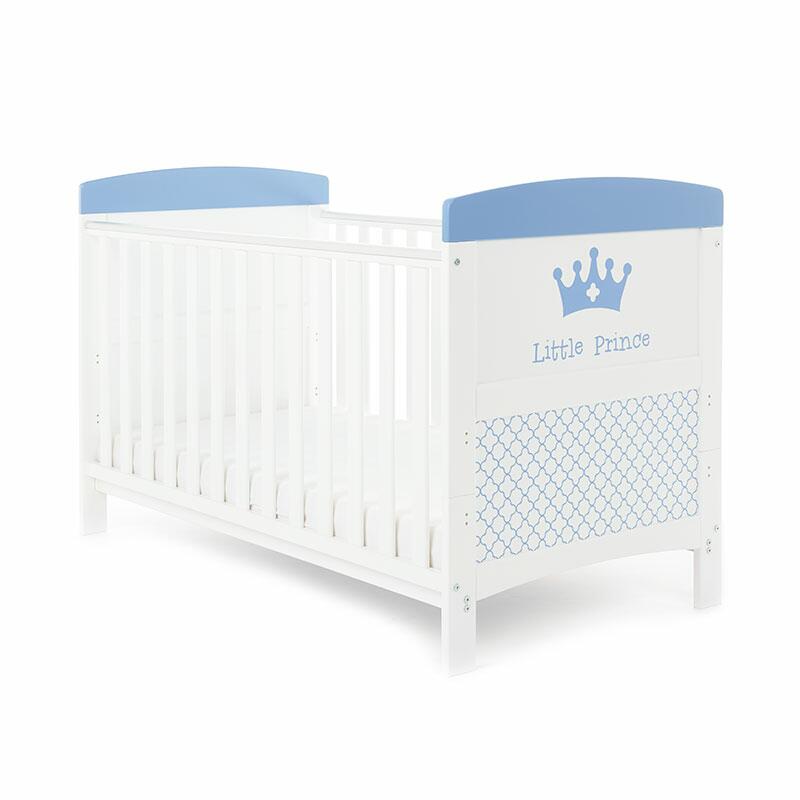 OBaby Little Prince Themed Cot Bed - White & Blue  Obaby   