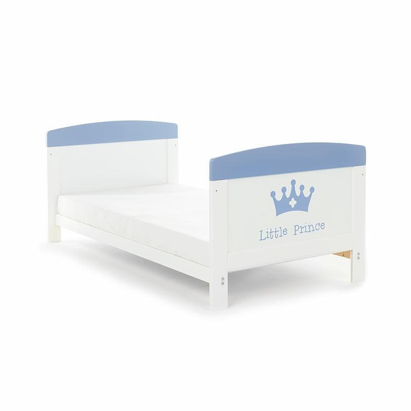 OBaby Little Prince Themed Cot Bed - White & Blue  Obaby   