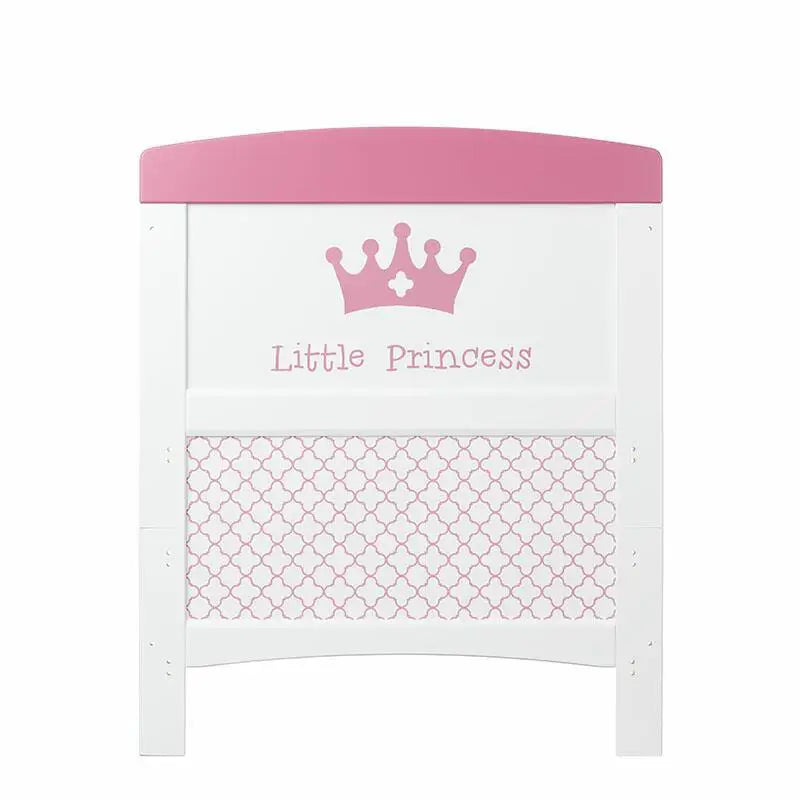 OBaby Little Princess Themed Cot Bed - White & Pink Obaby