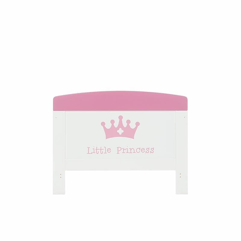 OBaby Little Princess Themed Cot Bed - White & Pink  Obaby   