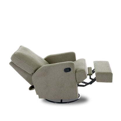 Obaby Madison Swivel Glider Recliner Chair Teddy Olive Obaby