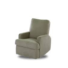 Obaby Madison Swivel Glider Recliner Chair Teddy Olive Obaby