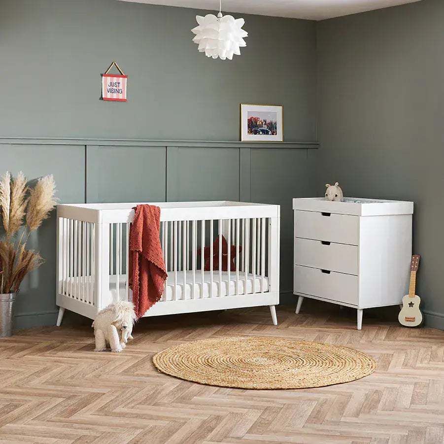 Obaby Maya 2 Piece Nursery Furniture Set – Nordic White Obaby