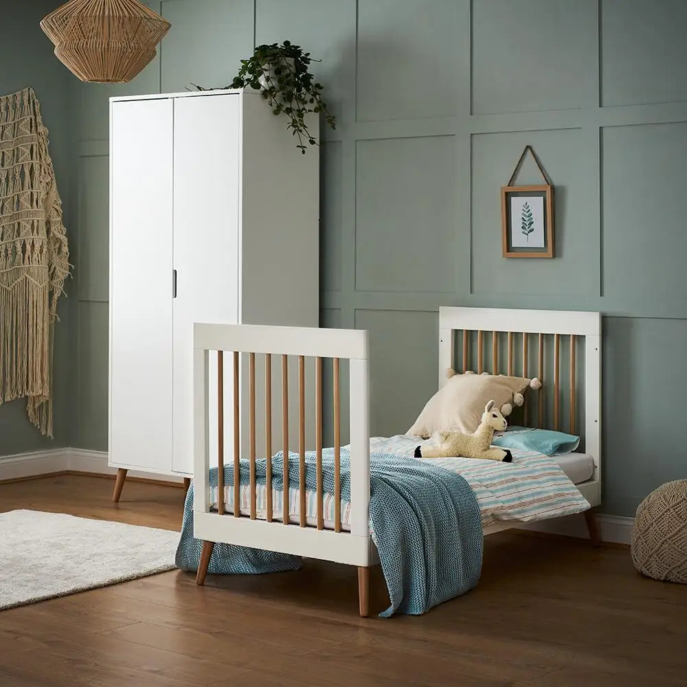 Obaby Maya 2 Piece Nursery Furniture Set – White & Natural Wood Obaby