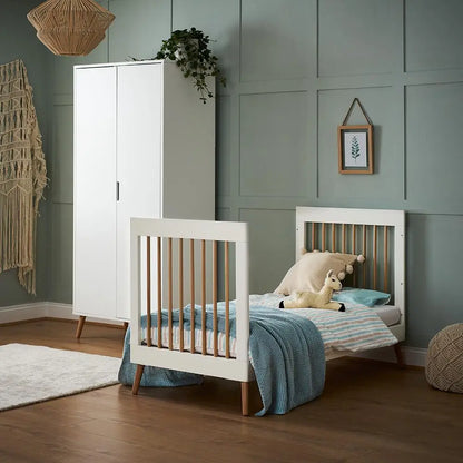 Obaby Maya 2 Piece Nursery Furniture Set – White & Natural Wood Obaby