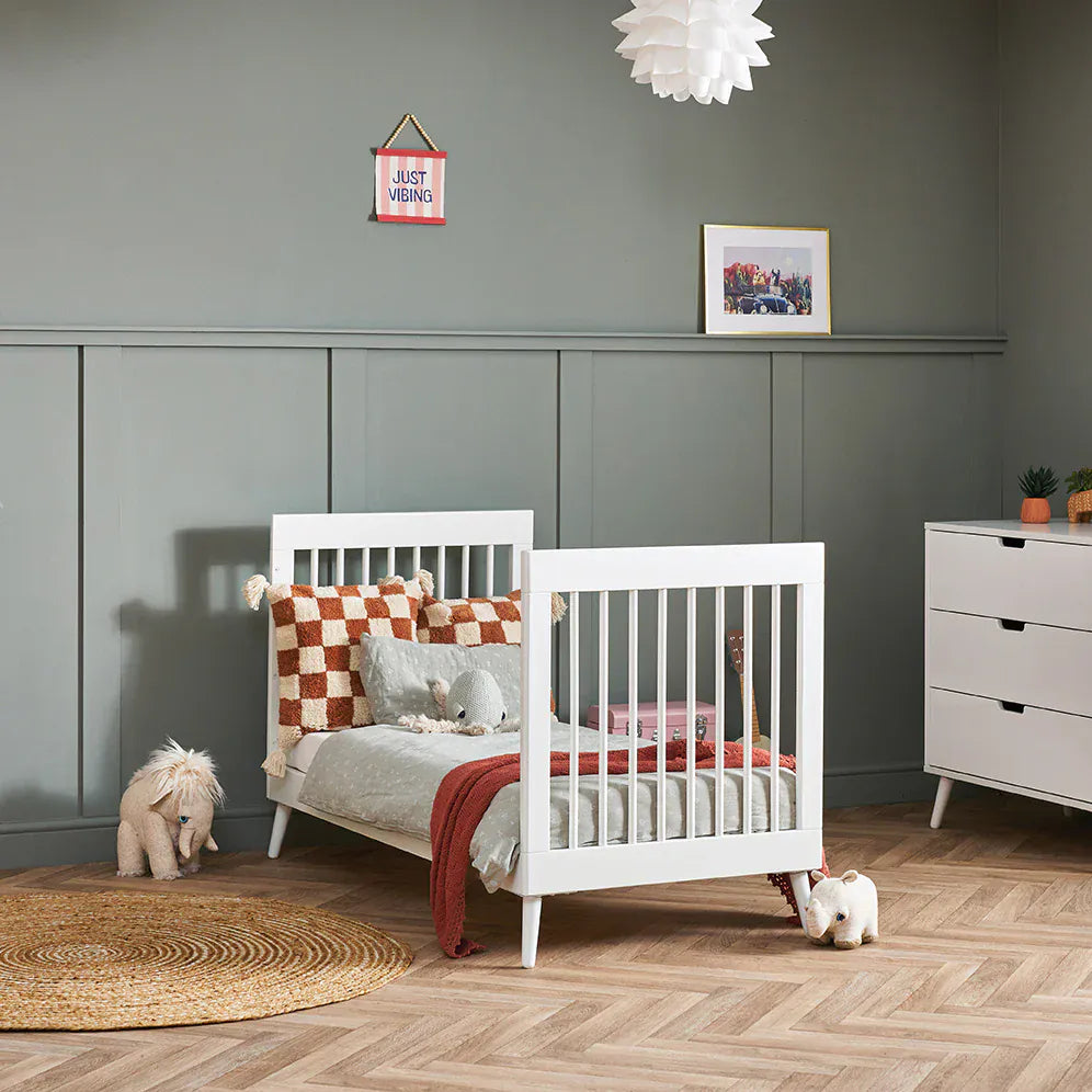 Obaby Maya Nordic White Cot Bed – Scandinavian Style Obaby