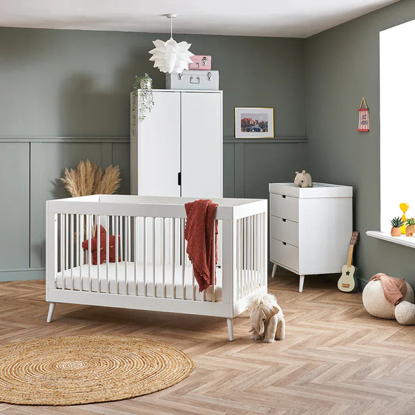 Obaby Maya 3 Piece Nursery Furniture Set – Nordic White Obaby