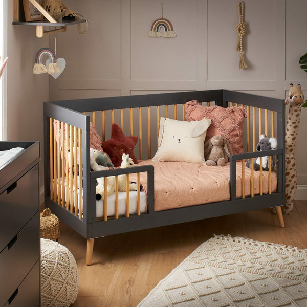 Obaby Maya 3 Piece Nursery Furniture Set – Slate & Natural Wood Obaby