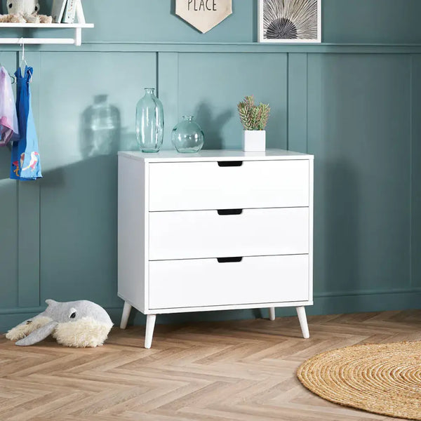 Obaby Maya 3 Piece Nursery Furniture Set – White & Acrylic Obaby