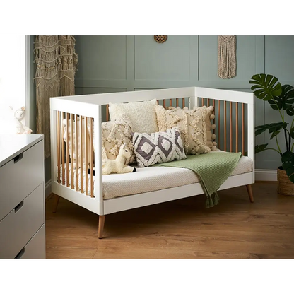 Obaby Maya 3 Piece Nursery Furniture Set – White & Natural Wood Obaby