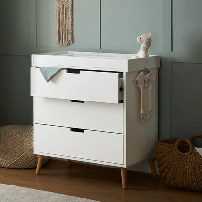 Obaby Maya 3 Piece Nursery Furniture Set – White & Natural Wood Obaby