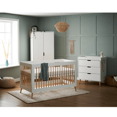 Obaby Maya 3 Piece Nursery Furniture Set – White & Natural Wood