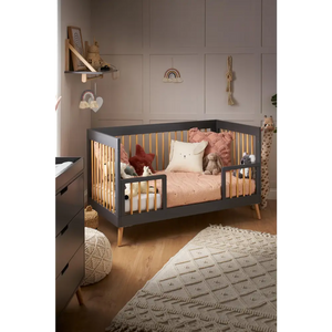 Obaby Maya Cot Bed – Slate Grey & Natural Wood Obaby