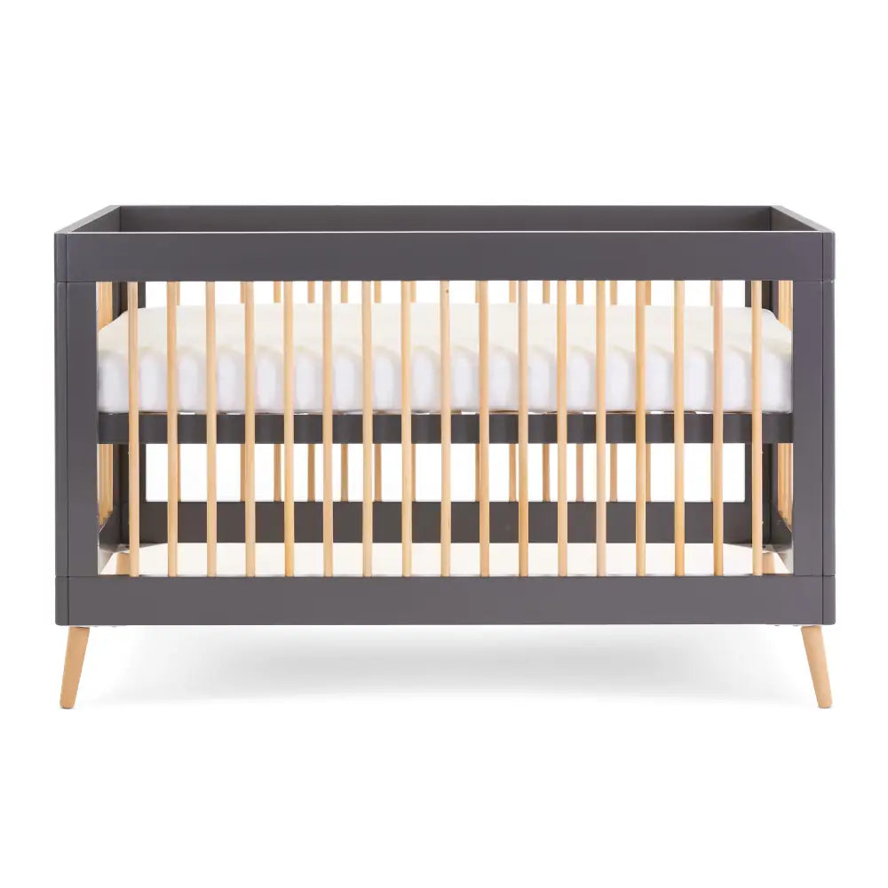 Obaby Maya Cot Bed – Slate Grey & Natural Wood Obaby