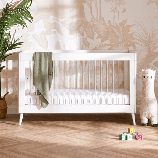 Obaby Maya Cot Bed – White & Acrylic Obaby