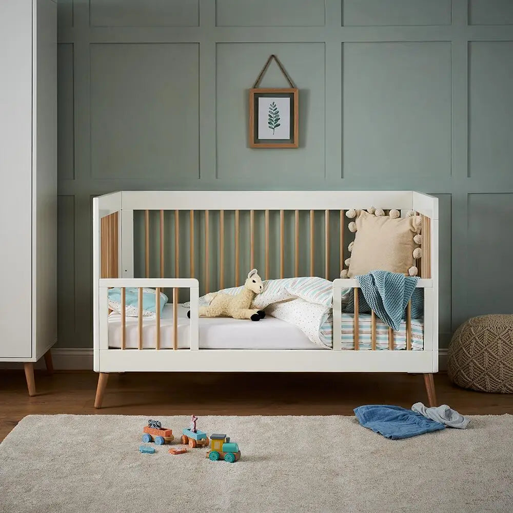 Obaby Maya Cot Bed – White & Natural Wood Obaby