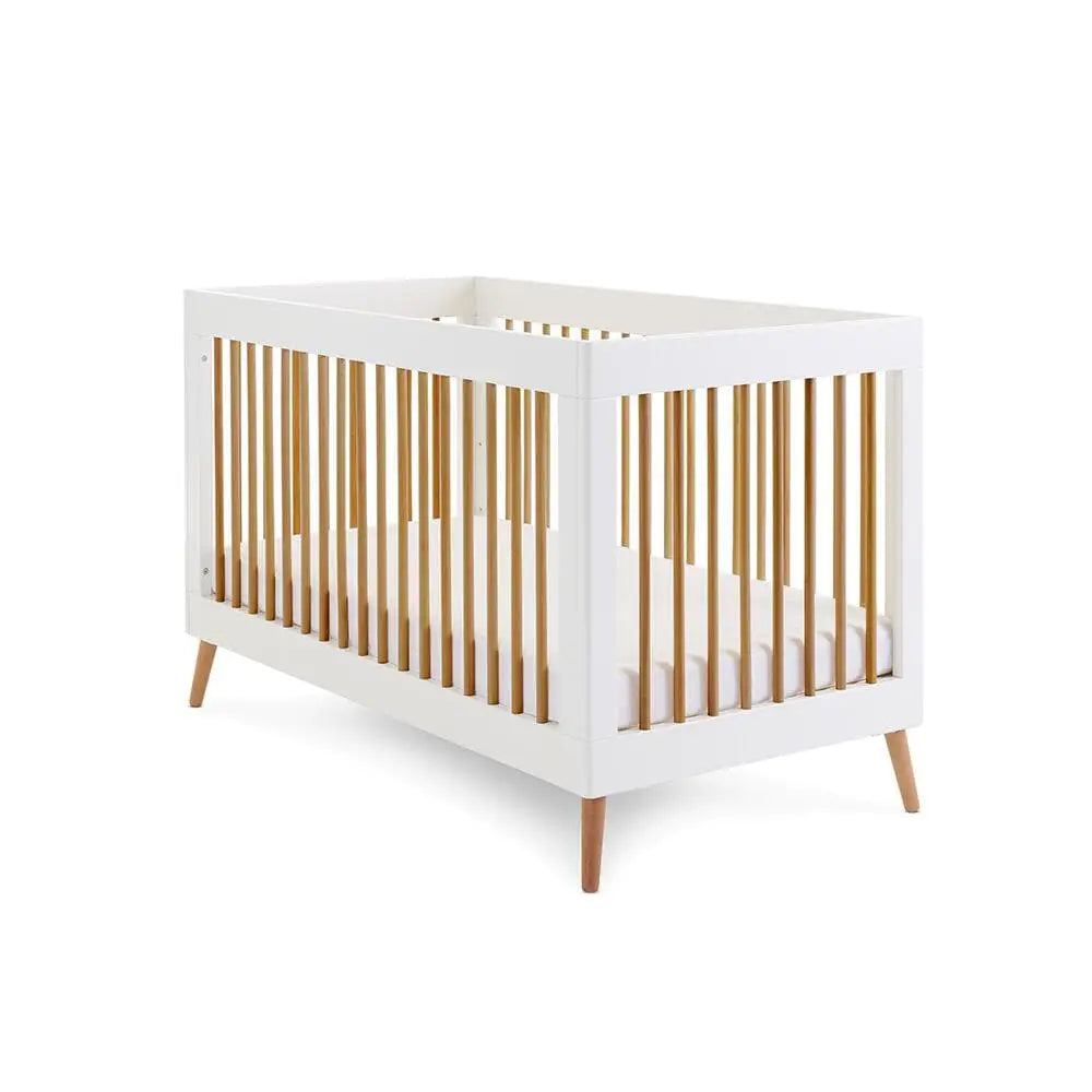 Obaby Maya Cot Bed – White & Natural Wood Obaby