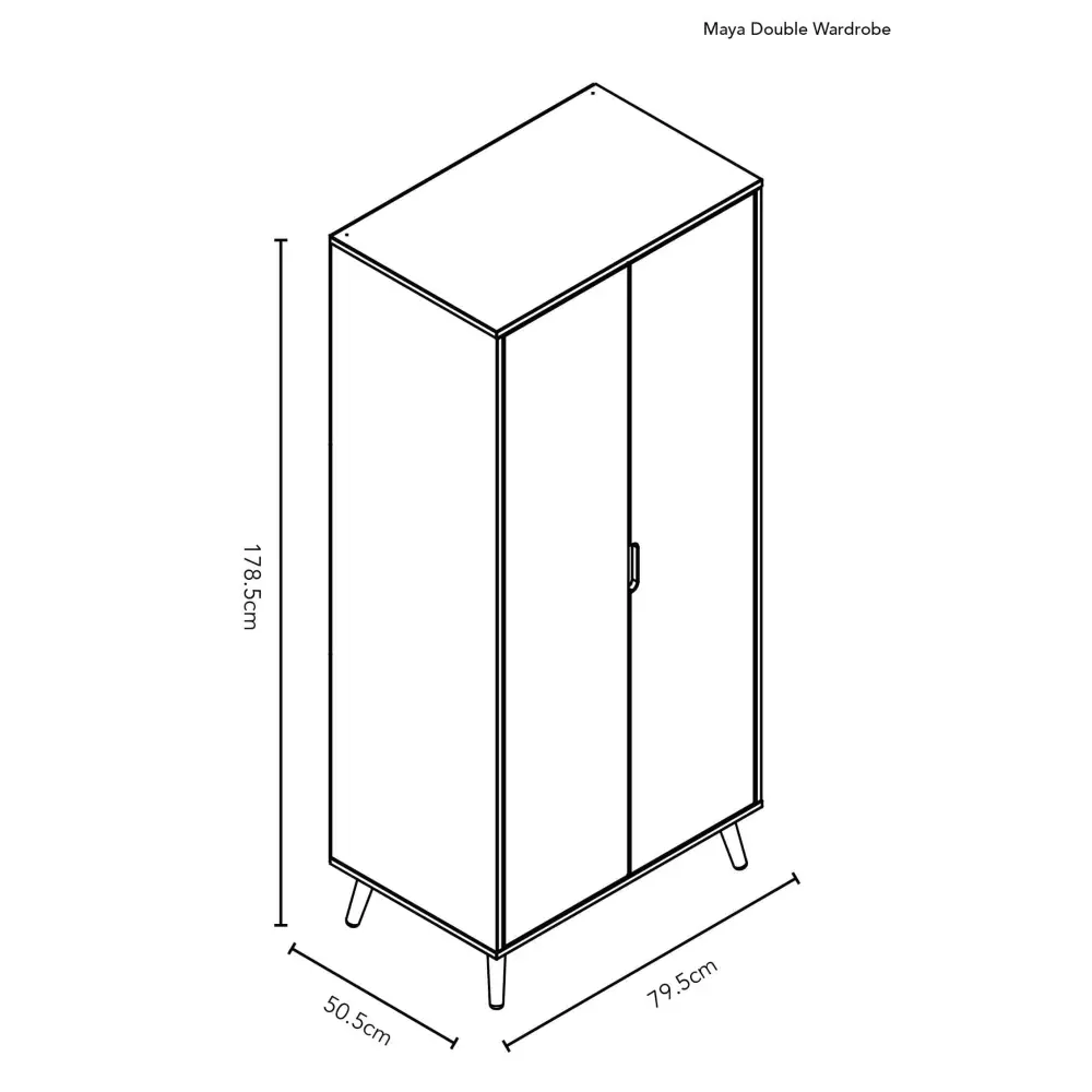 Obaby Maya Double Wardrobe - Slate with Natural Obaby