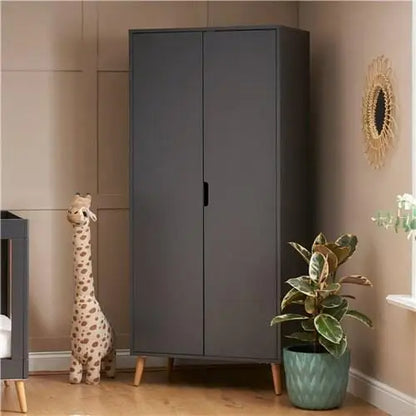 Obaby Maya Double Wardrobe - Slate with Natural Obaby